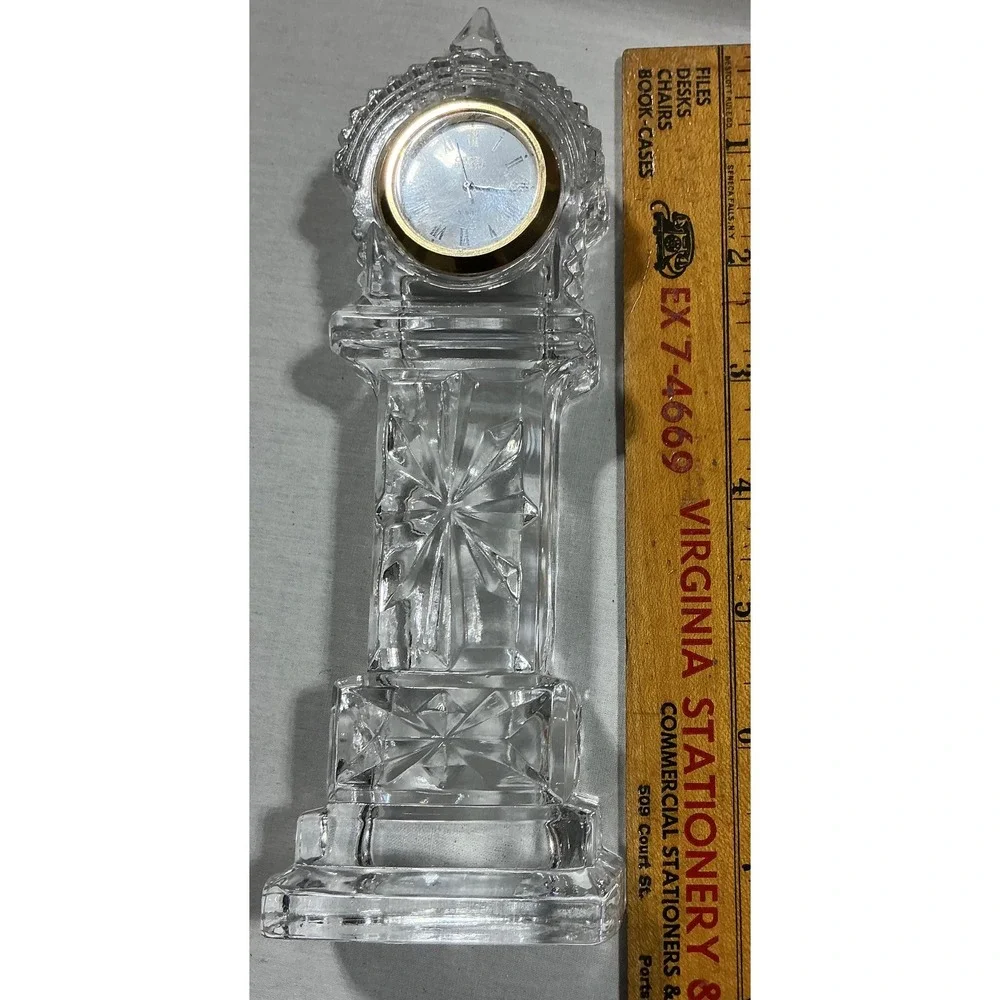 Godinger Crystal Legends Lead Crystal Grandfather Clock Quartz 8in